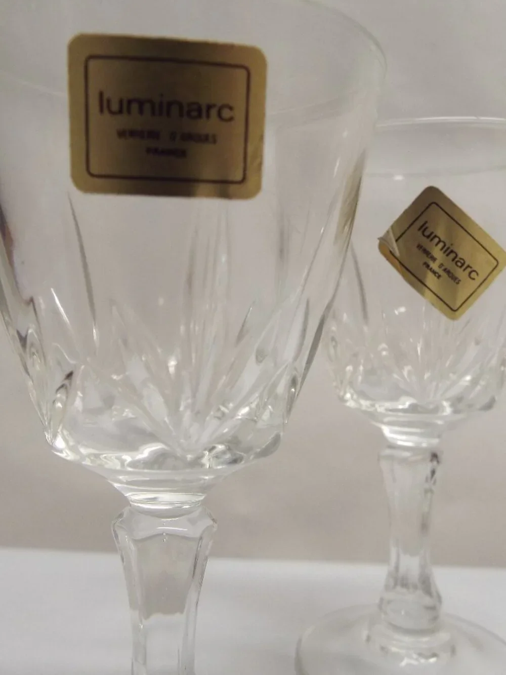 Set 2 LUMINARC Verrerie D’Arques 2 OZ Crystal Cut Cordial - NO chips or cracks